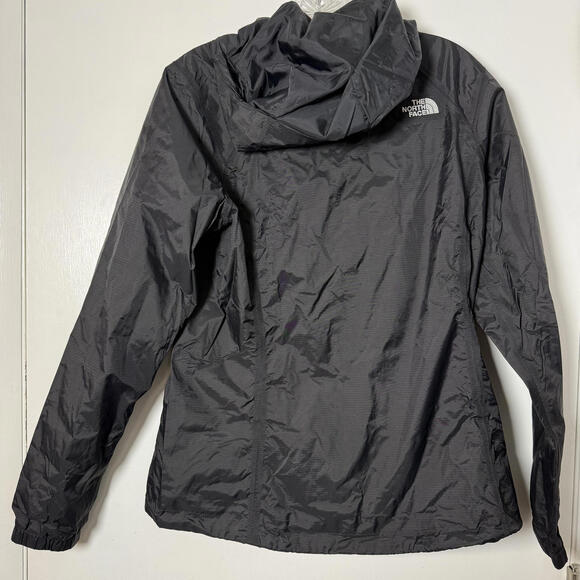 NORTH FACE black Womens size M hooded rain jacket Packable Mesh Lining Gorpcore - Picture 4 of 8